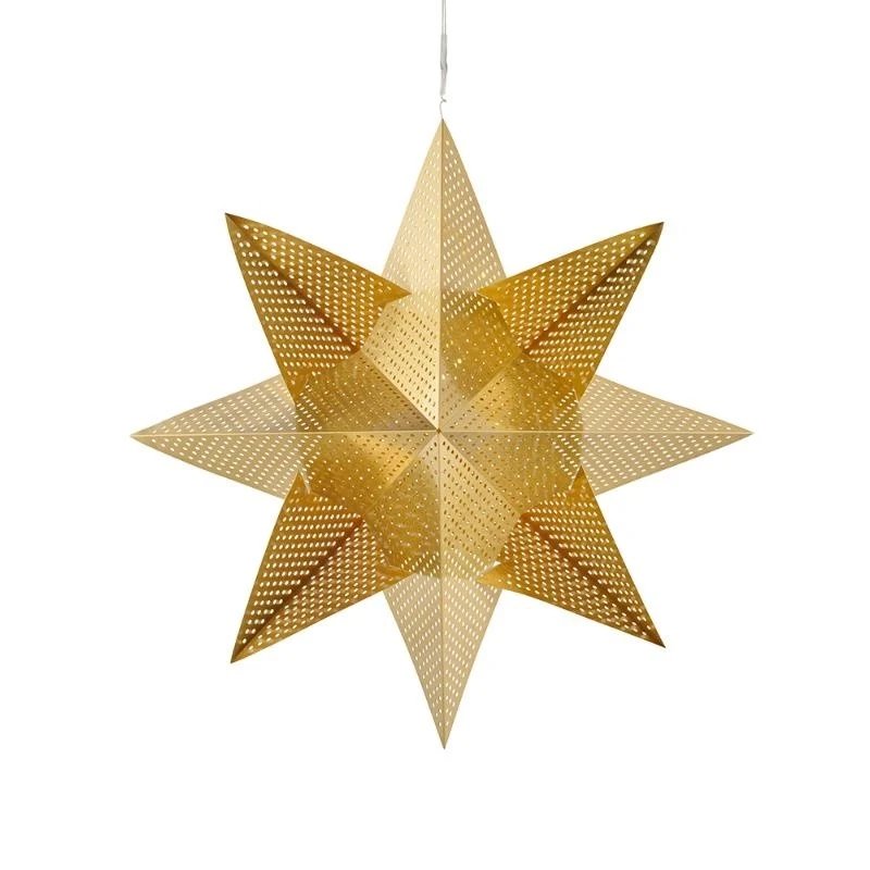 Téléchargé Étoile LED pour fenêtre, 8 pointes, dorée, suspendue, diamètre 33 cm