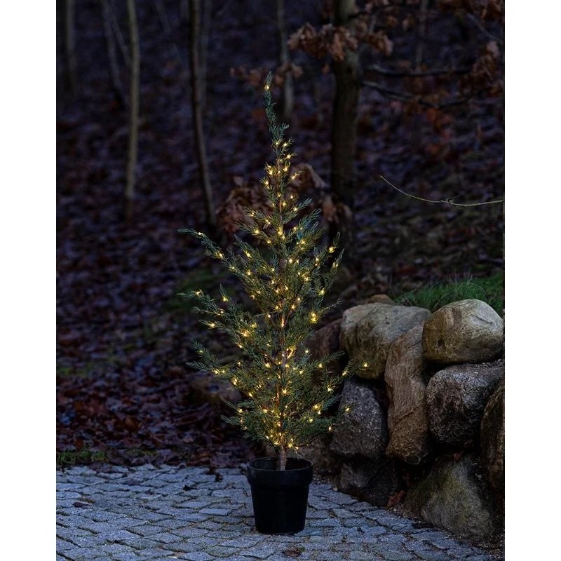 Arbre à lumière LED dans un pot Cèdre, 130 cm