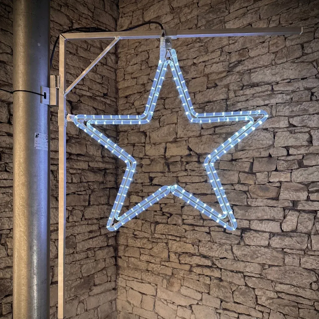 Easy Fix 2D LED star light, Ø 74 cm, blanc glacé, kit d'éclairage public, aluminium