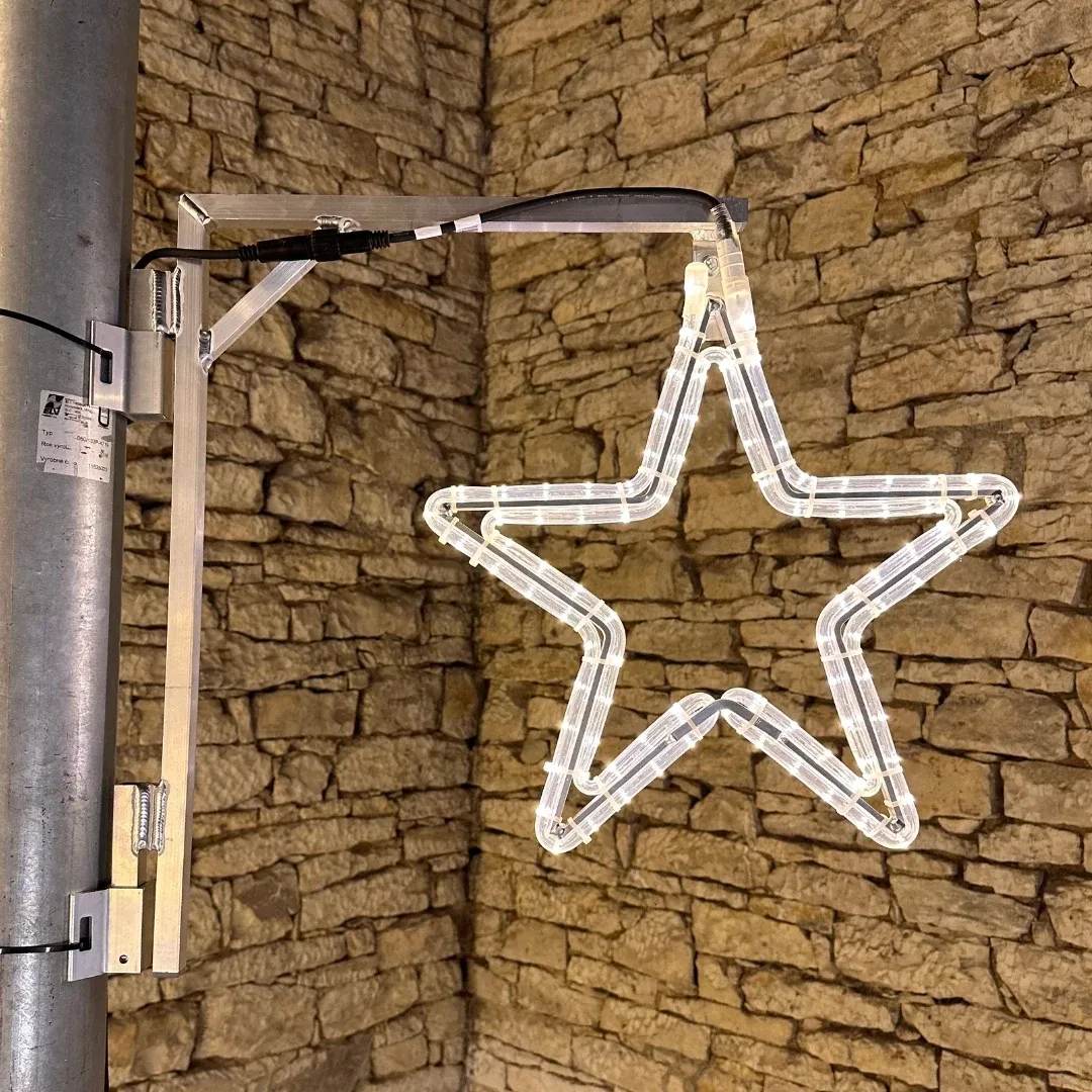 Easy Fix Kit d'éclairage 2D LED, étoile XII, Ø 45 cm, blanc chaud, kit d'éclairage public, aluminium