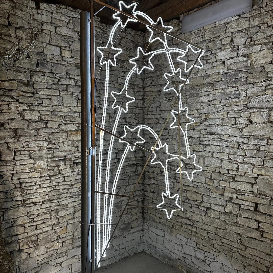 VO LED motif lumineux étoiles filantes 12pcs, blanc glacier