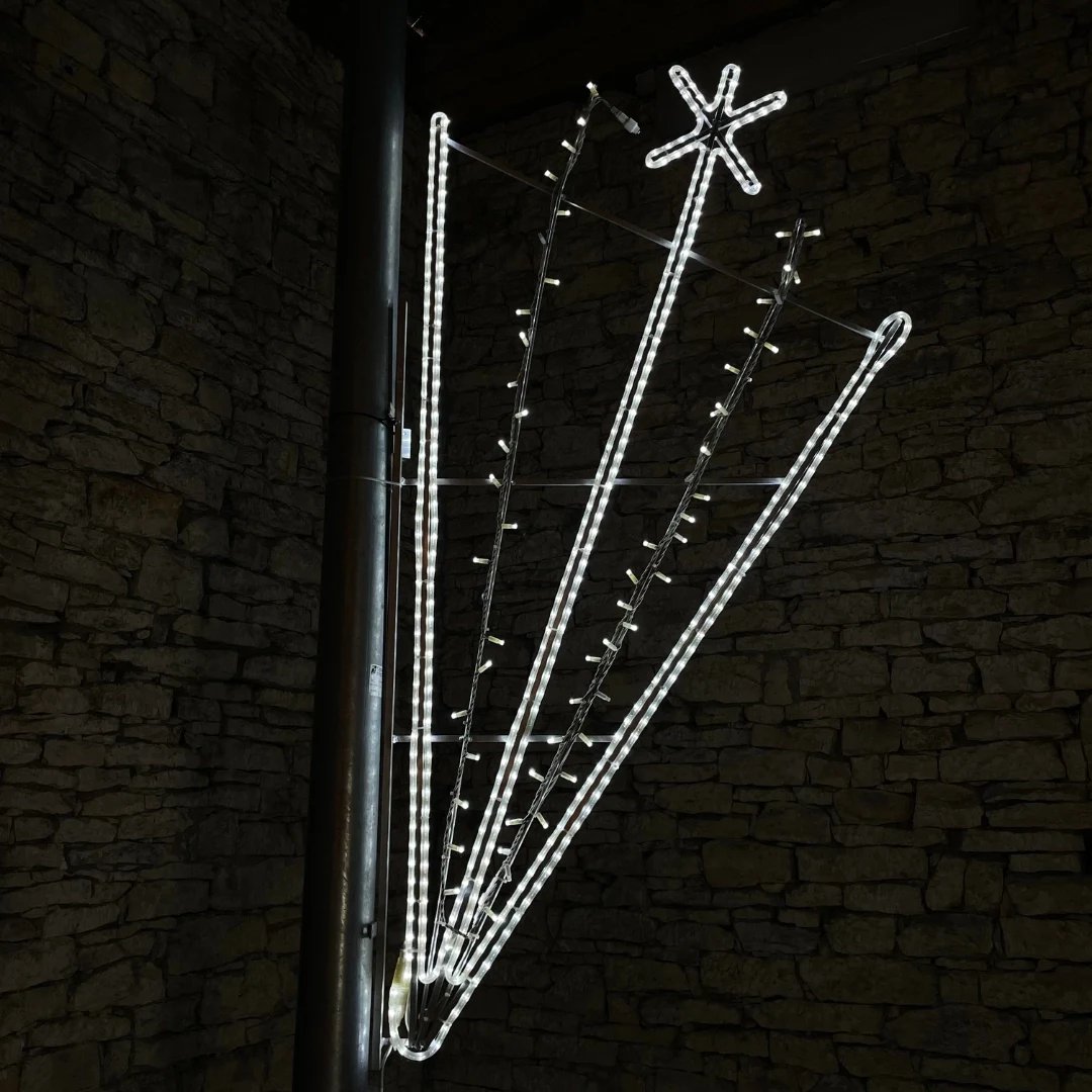 Motif lumineux LED splash avec tuyau de glace étoilé, 215 x 110 cm