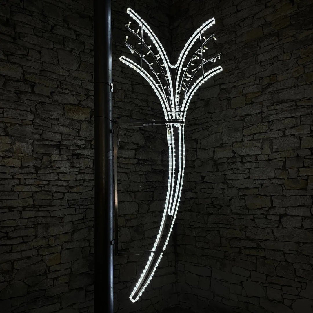 Décor lumineux LED, 90 x 230 cm, blanc glacier