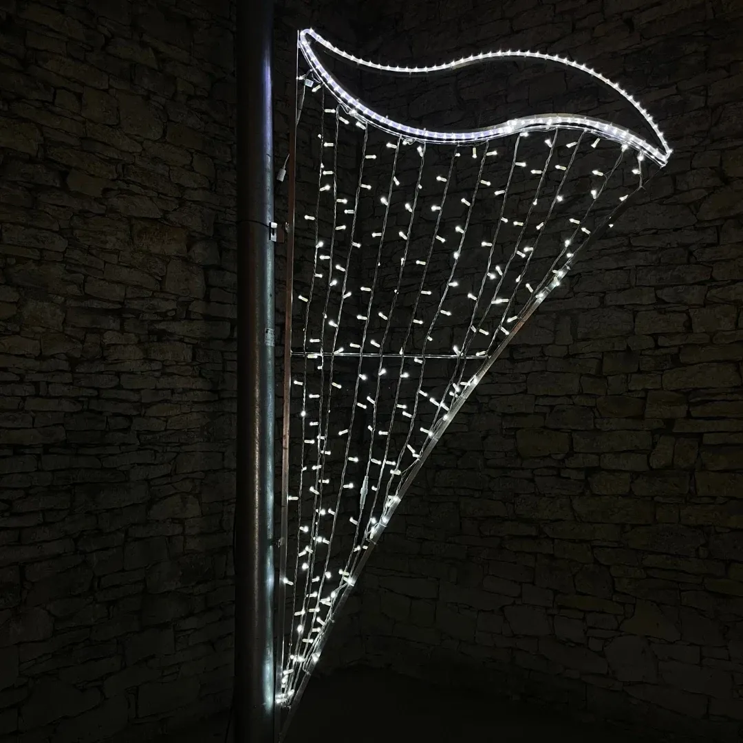 Décoration lumineuse LED, 250x140cm, laine blanche glacée, tissage glacé