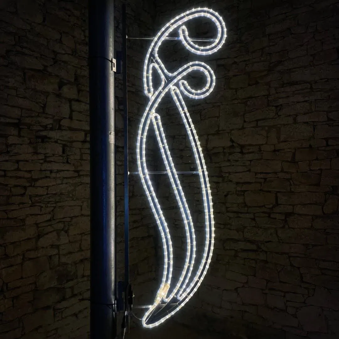 Motif lumineux LED avec ampoule flash, 180 x 60 cm, blanc glacé