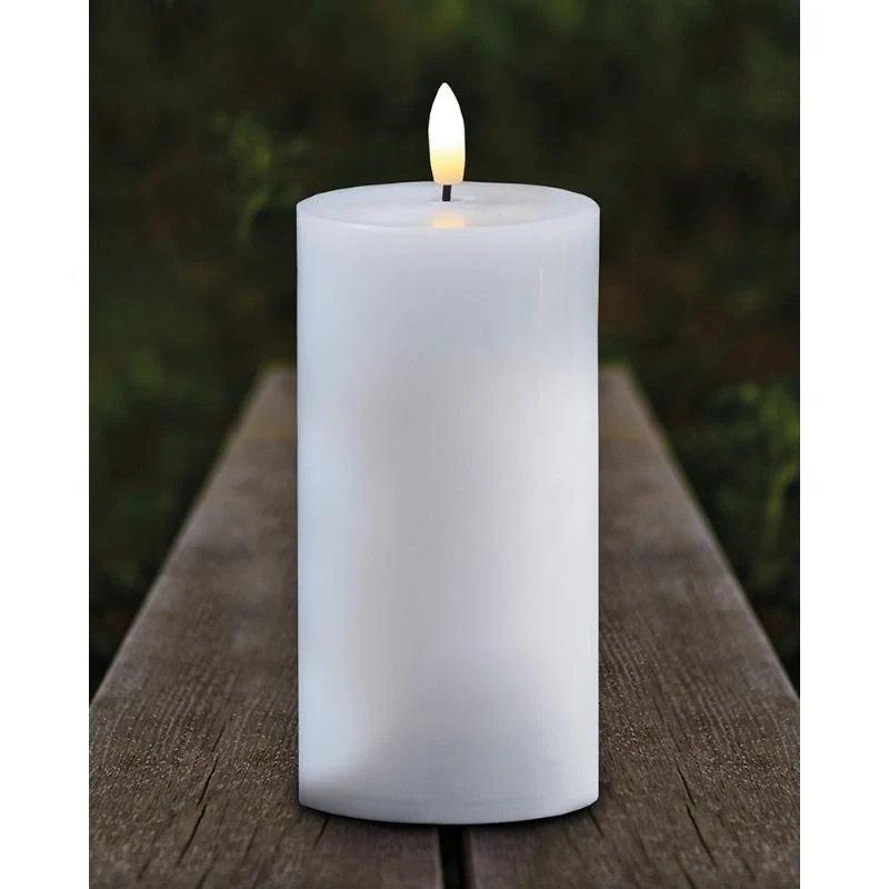 Téléchargé Bougie LED d'extérieur, blanche, 12,5 cm
