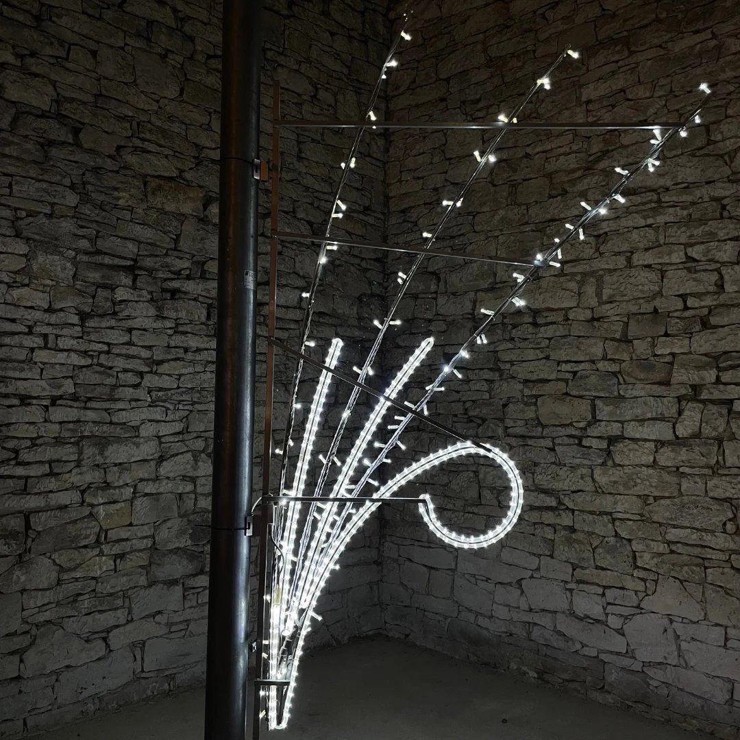 Décor LED splash, trois barres, blanc glacier, 250x155cm