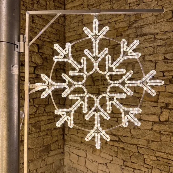 Easy Fix Flocon lumineux 2D LED X, Ø 85 cm, blanc chaud, à suspendre, impression 3D
