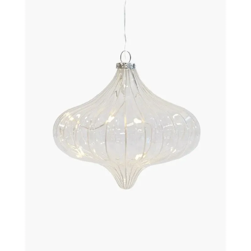 Téléchargé Lanterne LED en verre, transparente, 11 cm
