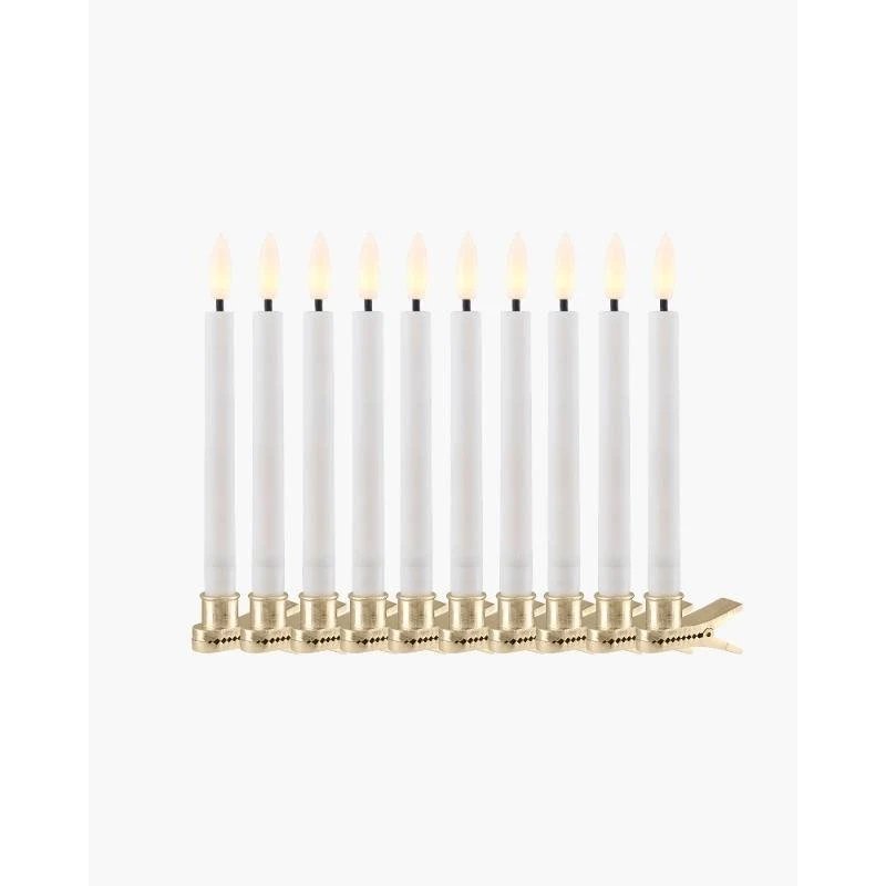Bougies LED pour sapin de Noël Sille, 10 pcs, cire