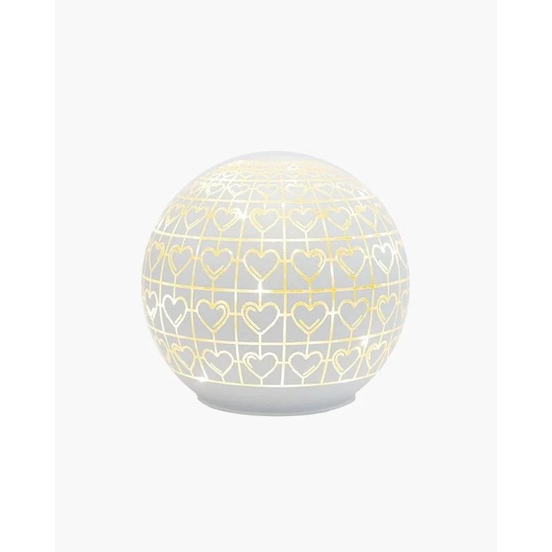 Téléchargé Boule lumineuse LED, verre, décor de cœur, 15cm