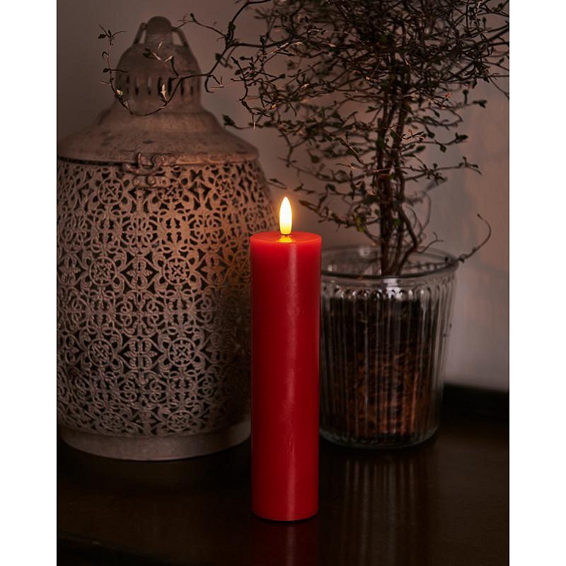 Téléchargé Bougie LED Wax Sille, 20cm, rouge, dia. 5 cm