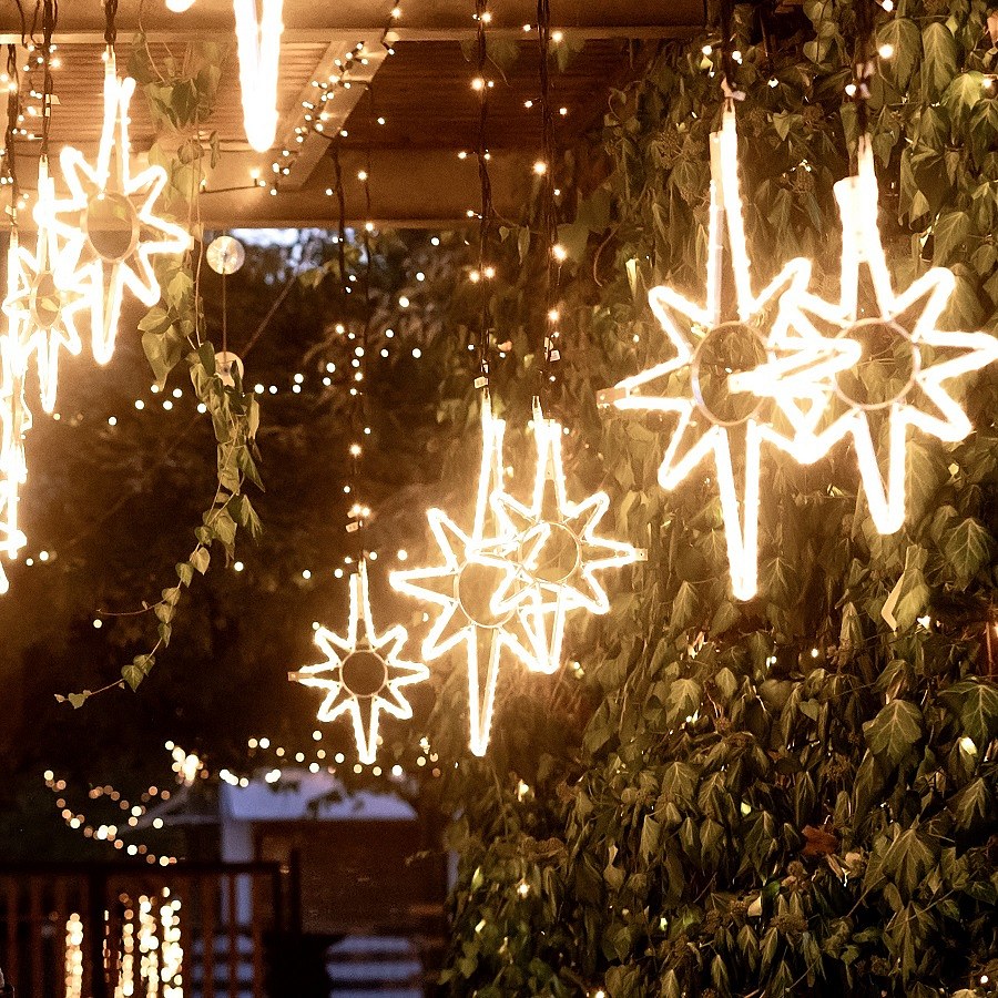 Easy Fix 2D LED Star Light X., 45 × 70 cm, blanc chaud, suspension, aluminium