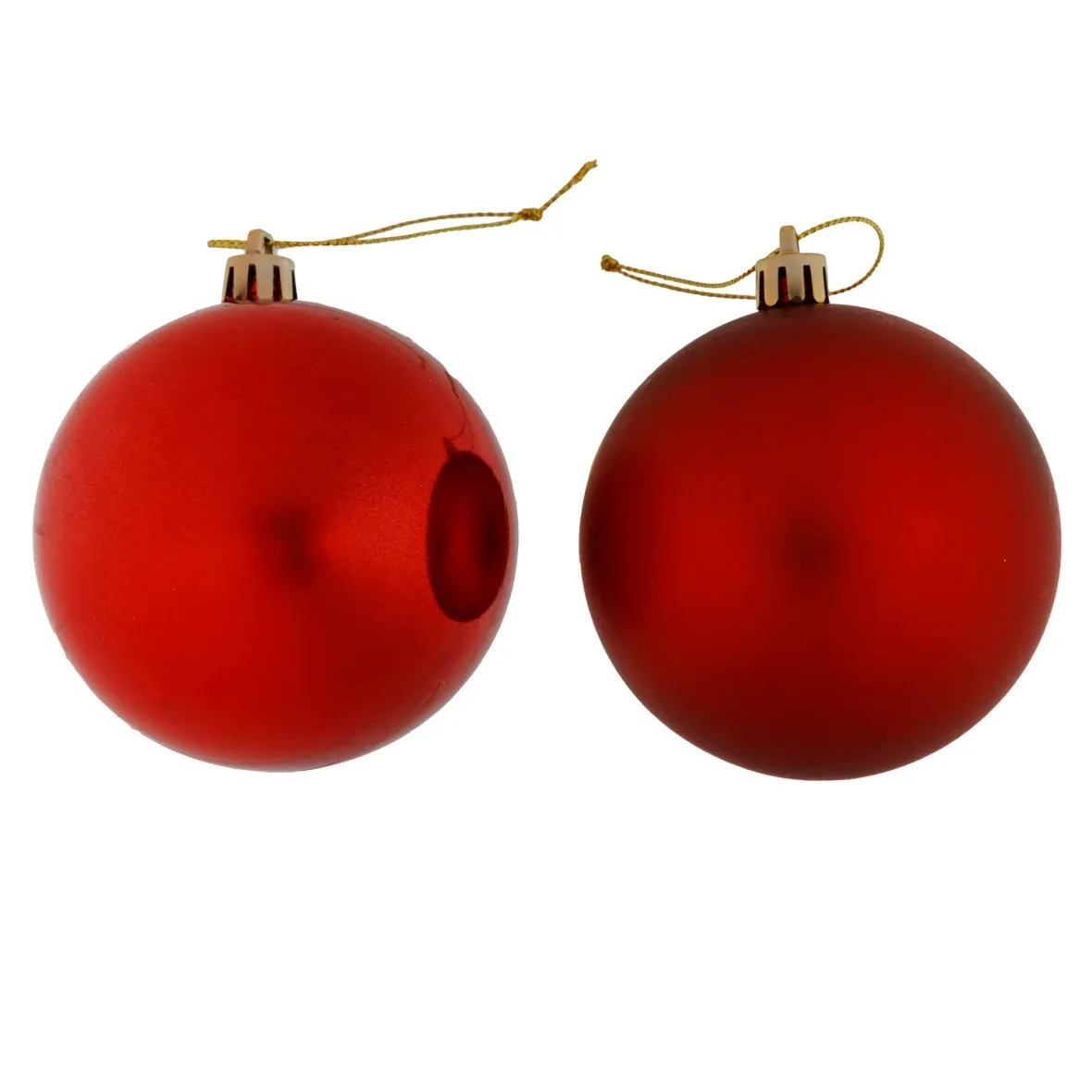 Production - Boules en plastique, d. 8 cm, rouge, 12x brillant, 12x mat