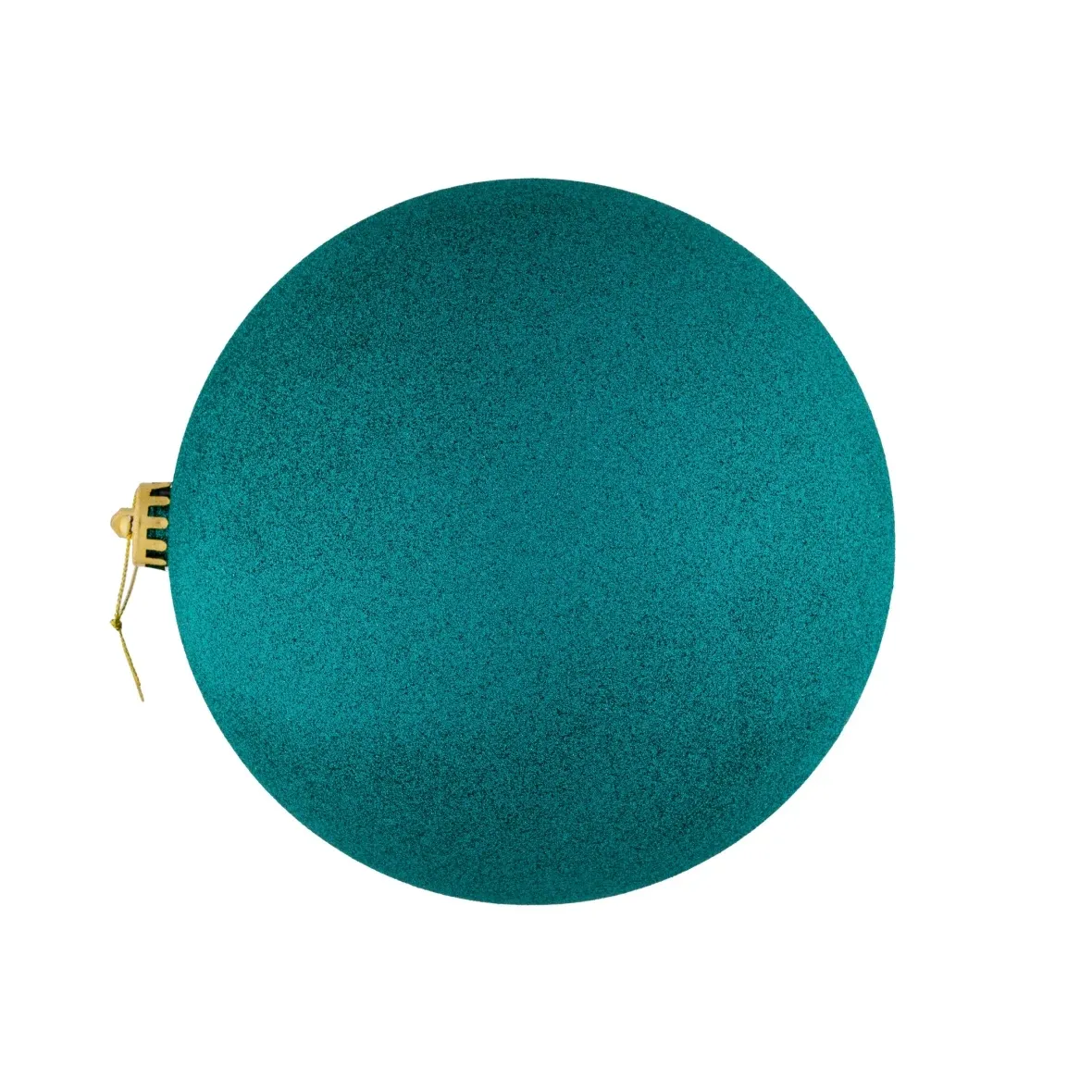 Production - Boule en plastique, d. 20 cm, vert paon, paillettes