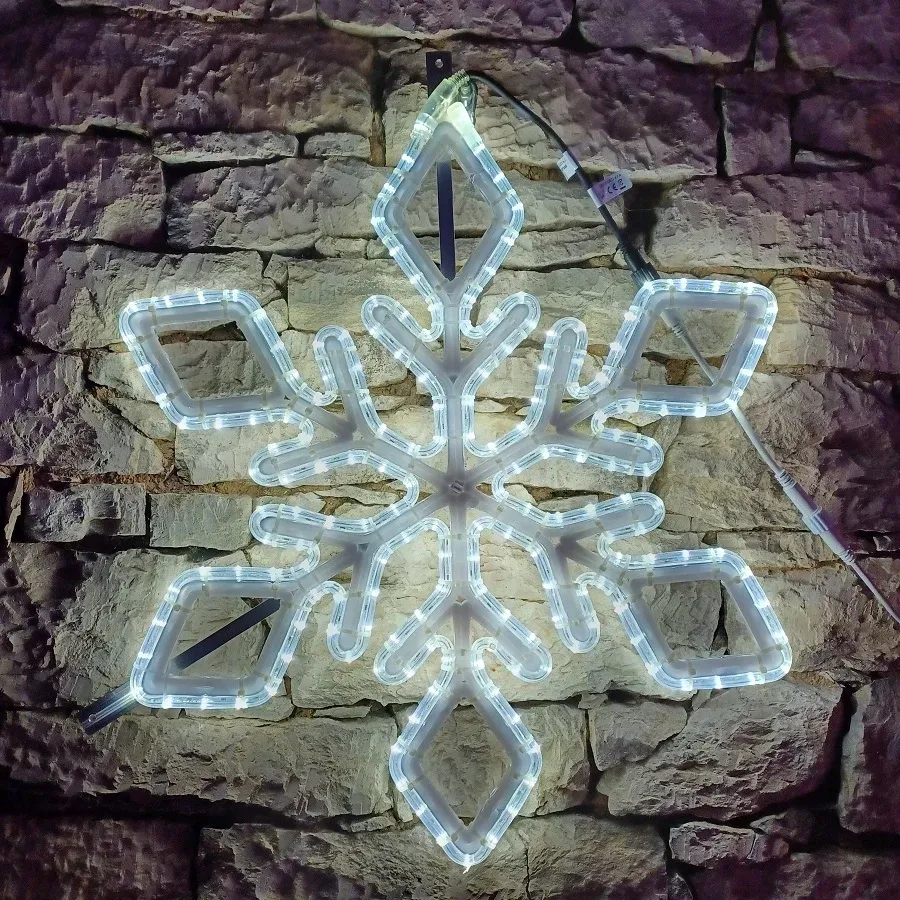 Easy Fix 2D LED light flake IX, Ø 72 cm, blanc glacé Impression 3D, kit d'éclairage public, aluminium