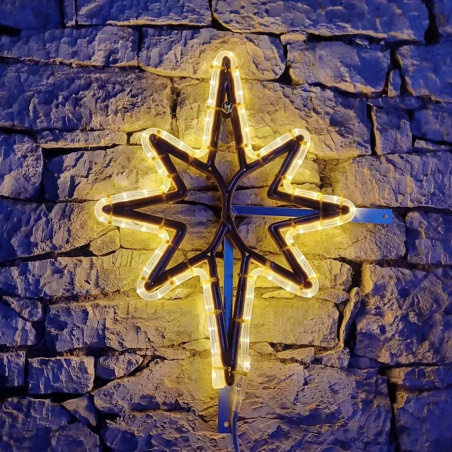 Easy Fix Étoile LED 2D, 60 × 90 cm, blanc chaud Impression 3D, décor d'éclairage public, aluminium