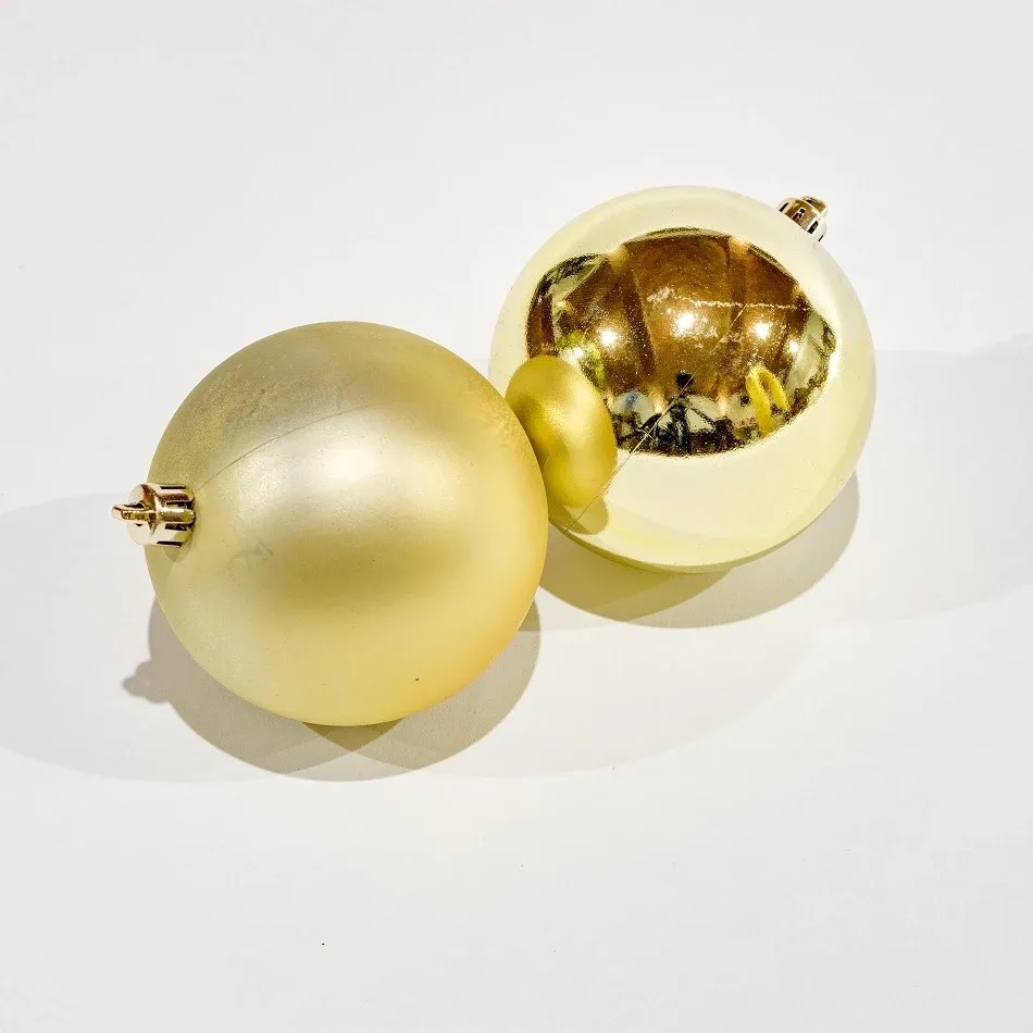 Lot de décorations de Noël dorées : boules en plastique de 8 cm, 12 mates et 12 brillantes, lot de 24 boules