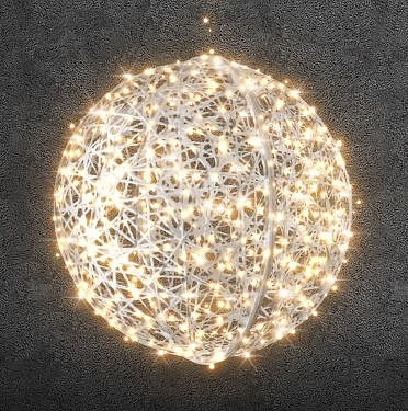Globe lumineux 3D LED, 160 cm d.p.m., blanc chaud