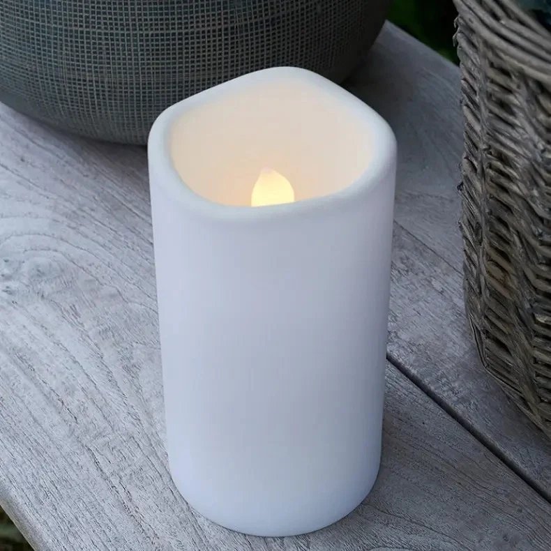 Téléchargé Bougie LED d'extérieur, 20 cm, blanche