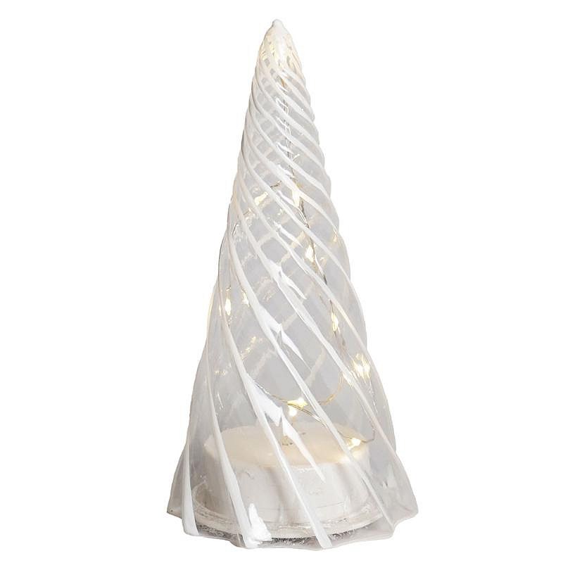 Arbre à lumière LED, verre, 23,5 cm, transparent