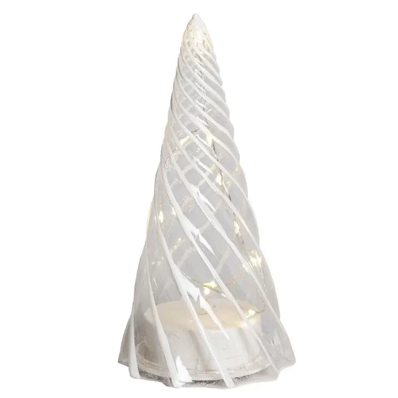 Arbre à lumière LED, verre, 23,5 cm, transparent