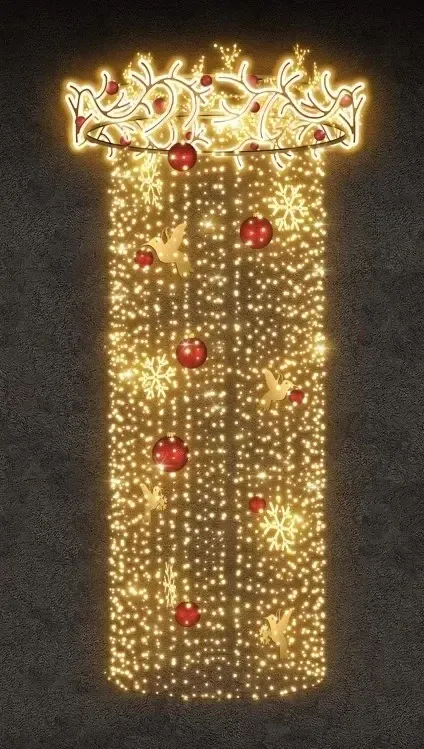 Lustre LED, 155 x 590 x 155 cm, blanc chaud, 230V, 210W, 35,5 kg, 3 pièces