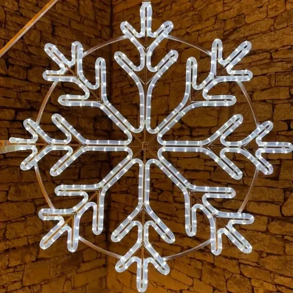 Easy Fix 2D LED light flake II, Ø 80 cm, blanc glacé Impression 3D, kit d'éclairage public, aluminium