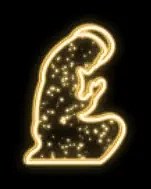Eco Fix 2D LED motif lumineux Marie, 100 × 75 cm, blanc chaud, sur pied