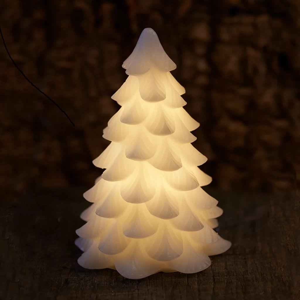 Téléchargé Bougie LED en cire véritable, blanc, 16 cm
