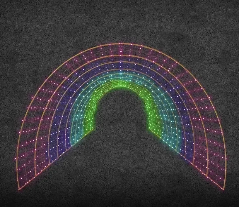 Tunnel lumineux Twinkly 3D RGB LED 455 × 260 × 1200 cm, 24 V