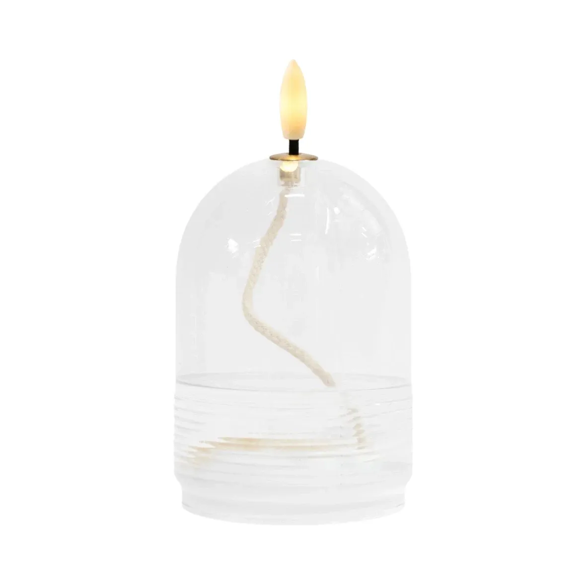 Lampe à huile LED Dea, Ø 8 × 11 cm, claire