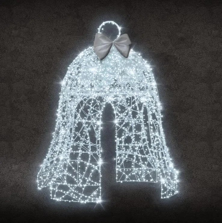 Cloche lumineuse 3D LED, 200 x 350 x 200 cm, blanc glacier, 36V, 40,1W, composée de 7 pièces