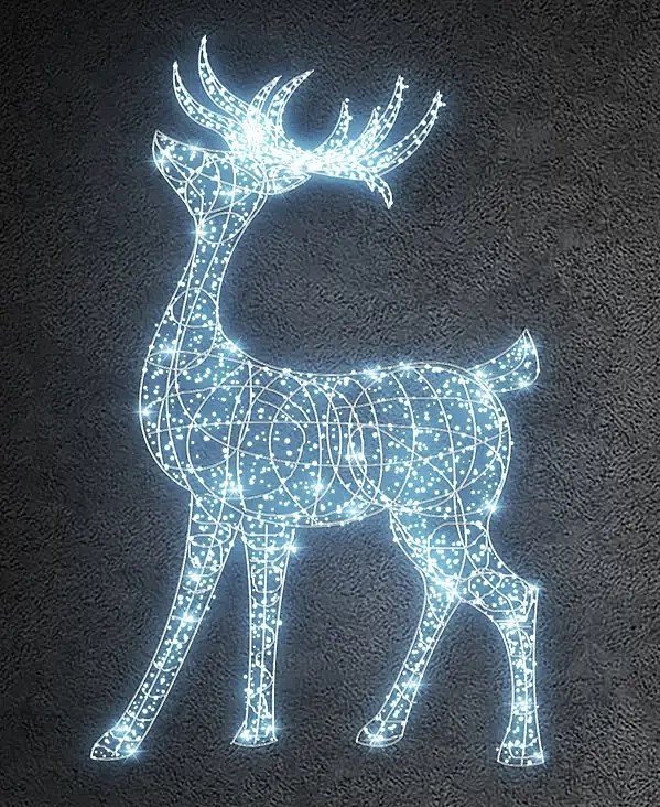 Cerf-volant Eco Fix 3D LED, 280 × 260 × 100 cm, blanc glacier, aluminium