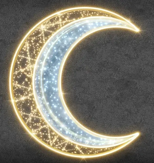 Lumière de lune 3D, 170 x 210 x 90 cm, blanc glacé et blanc chaud, 36V, 57,2W
