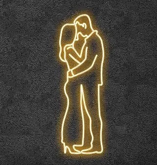 Eco Fix Couple d'amoureux LED 2D, 60 × 105 × 60 cm, blanc chaud, sur pied, impression 3D