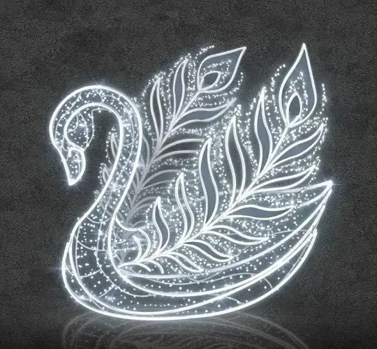 3D LED light swan 270 × 250 × 200 cm, blanc glacé, 36 V, 112,7 W, 49,6 kg, 3 pièces