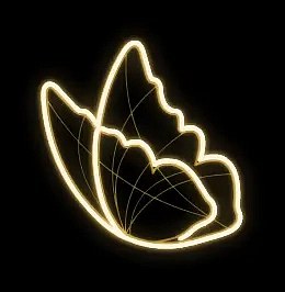 Lampe LED 2D ailes de papillon, 95 × 100 cm, blanc chaud, suspension, impression 3D