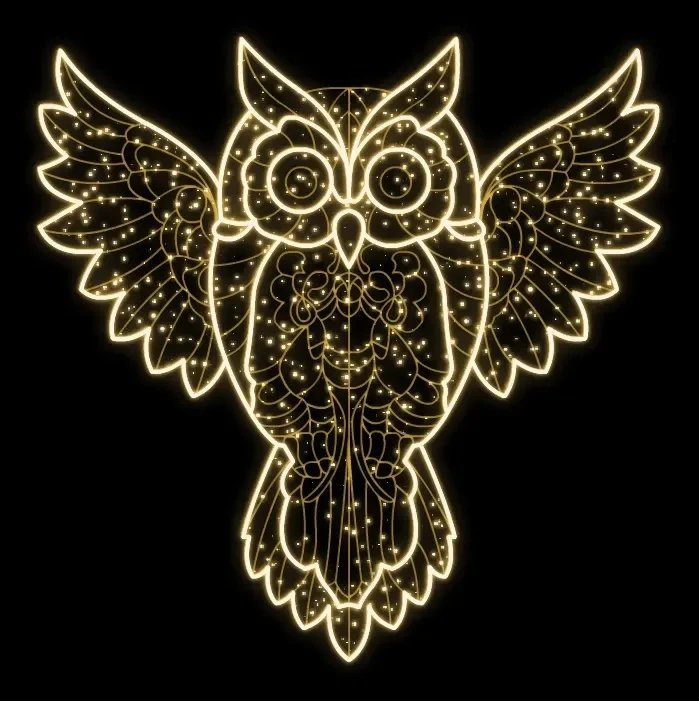 Eco Fix 2D Lampe LED hibou, suspendue, 145 × 145 cm, blanc chaud, aluminium, DZ1185WS1