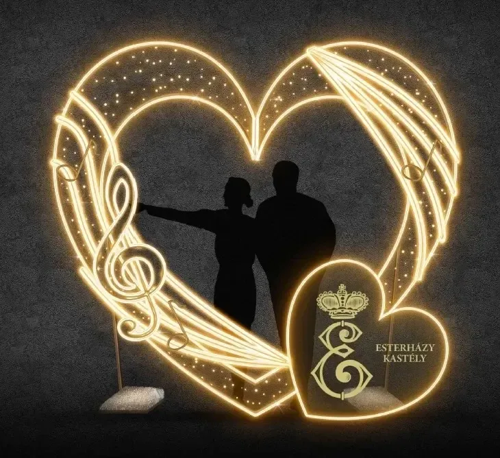 Coeur lumineux LED 2D, debout, impression 3D