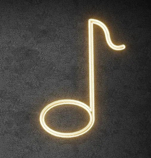 Note lumineuse 2D LED, 80 × 105 cm, blanc chaud, debout, impression 3D