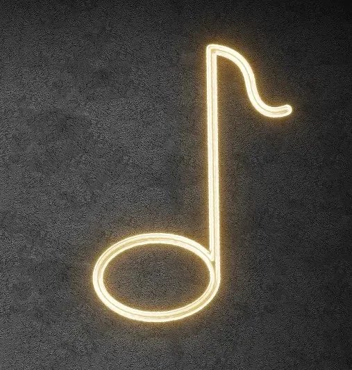 Note lumineuse 2D LED, 80 × 105 cm, blanc chaud, debout, impression 3D