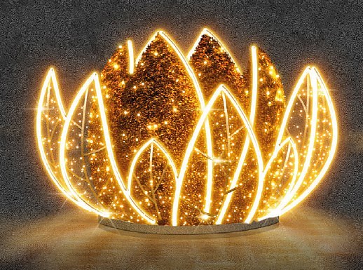 Nénuphar 3D LED, 200 x 150 cm, blanc chaud, 36 V, 59,2 W, 3 pièces