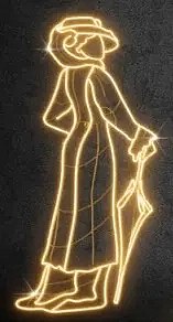 Dame lumineuse 2D LED avec parapluie, 95 × 195 cm, blanc chaud, debout, impression 3D