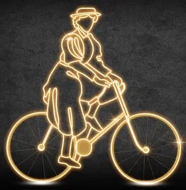 Eco Fix 2D LED vélo, 175 × 188 × 60 cm, blanc chaud, sur pied, impression 3D