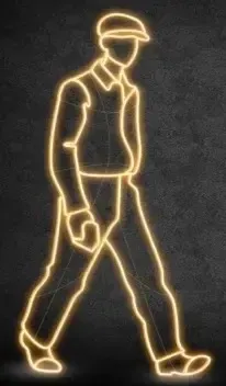 Homme lumière 2D LED, 104 × 195 cm, blanc chaud, debout, impression 3D