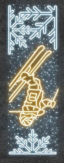 Easy Fix 2D LED light banner sled II, 80 × 250 cm, blanc chaud et glacé, décor d'éclairage public, aluminium