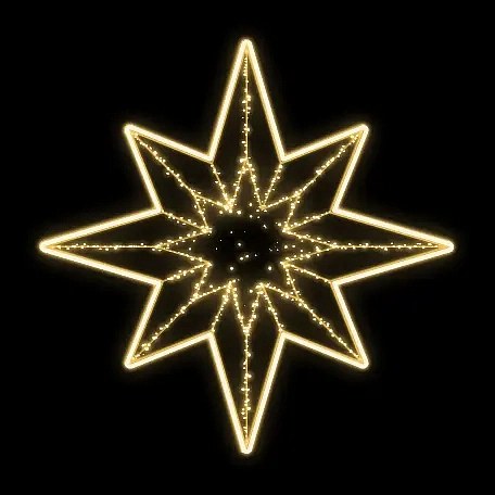 Easy Fix 2D LED star light II, avec tresse, Ø 308 cm, blanc chaud, suspendu, aluminium
