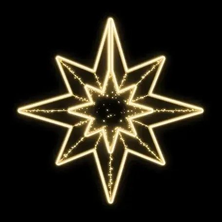 Easy Fix 2D LED star light I., Ø 150 cm, blanc chaud, à suspendre, impression 3D