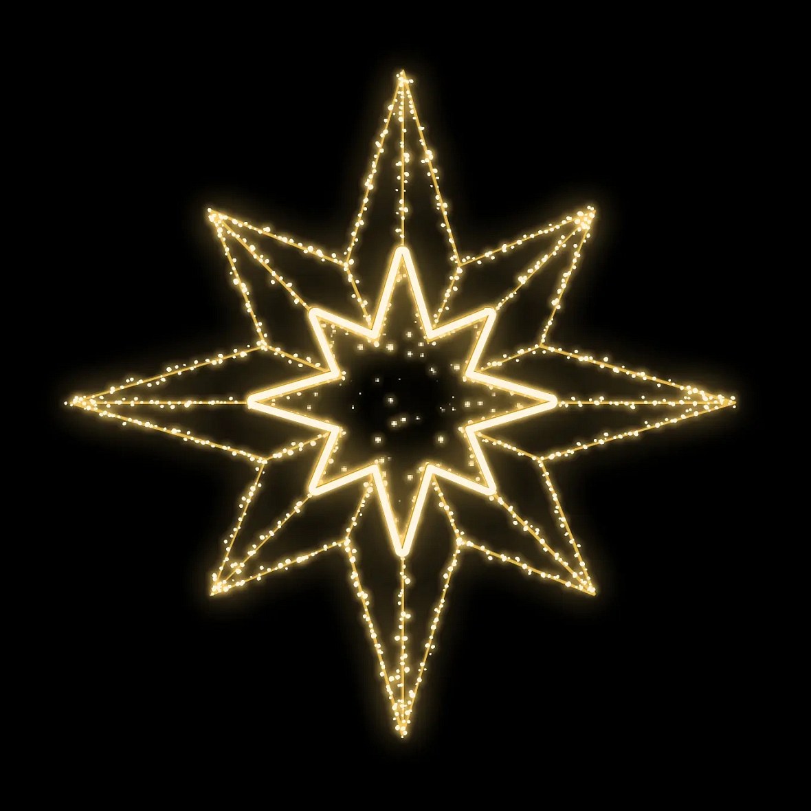 Easy Fix 2D LED star light III, Ø 150 cm, blanc chaud, à suspendre, impression 3D